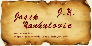 Josip Mankulović vizit kartica